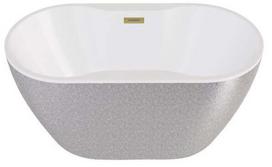 Vonia, laisvai pastatoma Besco Navia Glam Silver, 140 cm x 75 cm x 60 cm, ovalas