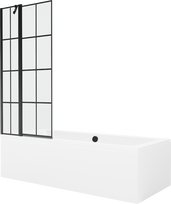 Vonia, su sienele su sienele, laisvai pastatoma Mexen Cube, 180 cm x 80 cm x 39 cm, stačiakampis
