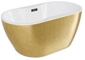 Vonia, laisvai pastatoma Besco Navia Glam Gold, 140 cm x 75 cm x 60 cm, ovalas