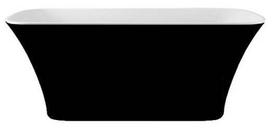 Vonia, laisvai pastatoma Besco Assos S-Line Black&White Matt, 160 cm x 70 cm x 59 cm, stačiakampis