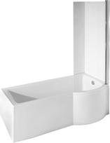 Vonia su sienele, laisvai pastatoma Besco Inspiro 170 Right, 170 cm x 70 cm x 55 cm, dešininė