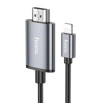 hdmi laidas 2m - Hoco UA27 Lightning to HDMI 2.0m Pilkas (Gray) - 1 nuotrauka