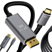 displayport 1.4 kabelis - Kabelis Baseus DisplayPort USB-C 1.4, 1.8 m, 8K, 4K, 2K Juodas (Black) - 2 nuotrauka