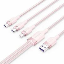 Vention CTPPG USB 2.0 A į 3in1 3A kabelis 1.5M Rožinis (Pink)