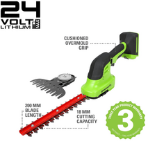 greenworks akumuliatoriu - Greenworks Grass Shrub Shears G24SHT, be akumuliatoriaus - 2 nuotrauka