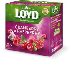 Žolelių ir vaisių arbata LOYD, spanguolių ir aviečių skonio, 20 x 2g