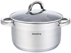 Klausberg Nerūdijančio plieno puodas su dangčiu Ø24 cm 6 l KB-7126