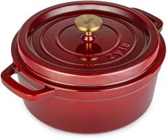 zyle puodai - Zyle Apvalus emaliuotas ketaus puodas ZY01RKI, raudonas (Red) Ø27 cm 5 l - 1 nuotrauka