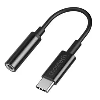 ausiniu laidas c - Choetech AUX003 USB-C į 3.5mm adapteris Juodas (Black) - 1 nuotrauka