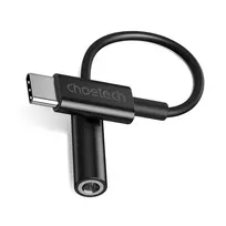 ausiniu laidas c - Choetech AUX003 USB-C į 3.5mm adapteris Juodas (Black) - 2 nuotrauka