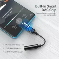 ausiniu laidas c - Choetech AUX003 USB-C į 3.5mm adapteris Juodas (Black) - 6 nuotrauka