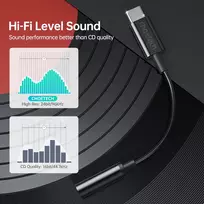 ausiniu laidas c - Choetech AUX003 USB-C į 3.5mm adapteris Juodas (Black) - 8 nuotrauka