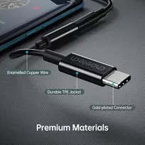 ausiniu laidas c - Choetech AUX003 USB-C į 3.5mm adapteris Juodas (Black) - 9 nuotrauka