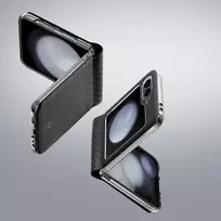 samsung galaxy flip 6 - Dux Ducis "Brill Leather Case Galaxy Z Flip 6" Black - 7 nuotrauka
