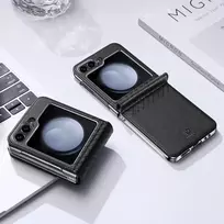 samsung galaxy flip 6 - Dux Ducis "Brill Leather Case Galaxy Z Flip 6" Black - 11 nuotrauka