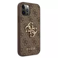 1 12 pro - Guess "GUHCP12M4GMGBR PU 4G Metal Logo Case iPhone 12/ 12 Pro" Brown - 3 nuotrauka