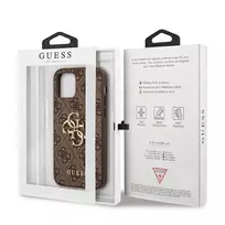1 12 pro - Guess "GUHCP12M4GMGBR PU 4G Metal Logo Case iPhone 12/ 12 Pro" Brown - 8 nuotrauka