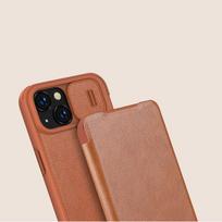 iphone 14 pro deklas odinis - Nillkin "Qin Pro Leather Case iPhone 14 Plus" Black - 1 nuotrauka
