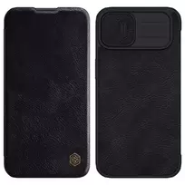 iphone 14 pro deklas odinis - Nillkin "Qin Pro Leather Case iPhone 14 Plus" Black - 3 nuotrauka