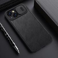 iphone 14 pro deklas odinis - Nillkin "Qin Pro Leather Case iPhone 14 Plus" Black - 10 nuotrauka