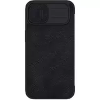 iphone 14 pro deklas odinis - Nillkin "Qin Pro Leather Case iPhone 14 Plus" Black - 13 nuotrauka