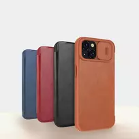 iphone 14 pro deklas odinis - Nillkin "Qin Pro Leather Case iPhone 14 Plus" Black - 18 nuotrauka