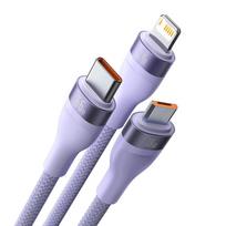 3in1 laidas - Baseus CASS040005 USB to USB-C/ Lightning/ micro USB 1.2m Purple - 3 nuotrauka
