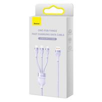 3in1 laidas - Baseus CASS040005 USB to USB-C/ Lightning/ micro USB 1.2m Purple - 4 nuotrauka