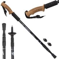 Šiaurietiško ėjimo teleskopinė lazda Treko, juoda (Black)
