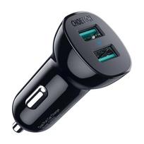 ikrovikliai type 2 - Automobilinis įkroviklis Choetech C0051, 2 x USB Type-C, juoda, 30 W - 1 nuotrauka