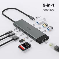 hdmi type c laidas - TP-LINK UH9120C USB 3.2 Gen 1 Type-C 9-port hub (Juodas) - 4 nuotrauka