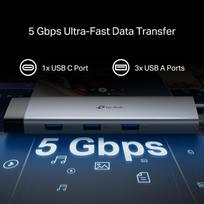 hdmi type c laidas - TP-LINK UH9120C USB 3.2 Gen 1 Type-C 9-port hub (Juodas) - 10 nuotrauka
