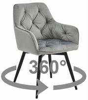 Valgomojo kėdė Leobert JORK360, sidabriškai pilka (Silver Grey)