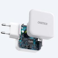 pakrovejas 65w usb - CHOETECH GaN USB Type-C, Type-A: 65W, PD, QC - 4 nuotrauka