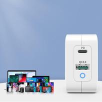 pakrovejas 65w usb - CHOETECH GaN USB Type-C, Type-A: 65W, PD, QC - 7 nuotrauka