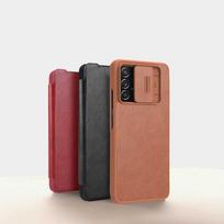 odiniai telefonu deklai - Nillkin "Qin Book PRO Case Galaxy A73 5G" Red - 8 nuotrauka