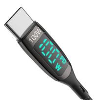 usb 100w laidas - BlitzWolf BW-TC23 USB-C to USB-C cable with display, 100W, 0.9m - 2 nuotrauka