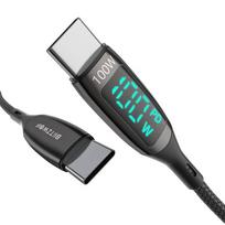usb 100w laidas - BlitzWolf BW-TC23 USB-C to USB-C cable with display, 100W, 0.9m - 4 nuotrauka