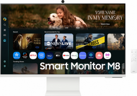 monitorius 400 hz - Samsung Smart Monitor M8 LS32FM801UUXDU 32", VA, 4K, 3840x2160, 16:9, 60Hz, 4ms, Baltas (White) - 2 nuotrauka