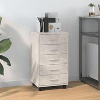 vidaXL Spintelė su stalčiais ir ratukais, betono pilka (Concrete Grey)