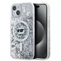 iphone 13 telefono deklas karl lagerfeld - Karl Lagerfeld "Liquid Glitter Choupette Head Magsafe iPhone 15 / 14 / 13" Transparen - 1 nuotrauka