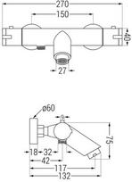 termostatiniai vonios maisytuvai juodas - Termostatinis vonios maišytuvas Mexen Kai Thermostatic - 1 nuotrauka