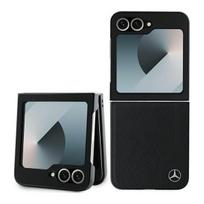 z flip6 - Mercedes "Leather Wood Imitation MagSafe Case Galaxy Z Flip 6" Black - 1 nuotrauka