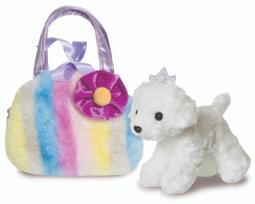 Pliušinis žaislas katė Aurora Fancy Pals Puppy In Bag, baltas/įvairių spalvų, 20 cm