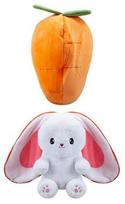 Pliušinis žaislas triušis PMS Carrot, baltas/oranžinis, 20 cm
