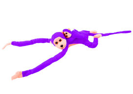 Pliušinis žaislas beždžionė Lean Toys, violetinis, 10 cm