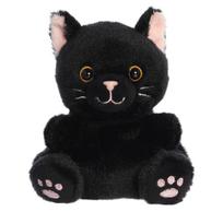 Pliušinis žaislas katė Aurora Palm Pals Twilight, juodas, 12 cm