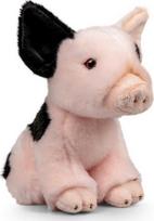 Pliušinis žaislas kiaulė, juodas/rožinis, 19 cm