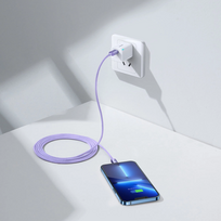 baseus usb type c laidas 2m - BASEUS Crystal Shine Series  Type-C to Lightning 20W, 2 m., violetinė - 6 nuotrauka