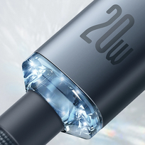 baseus usb type c laidas 2m - BASEUS Crystal Shine Series  Type-C to Lightning 20W, 2 m., violetinė - 7 nuotrauka